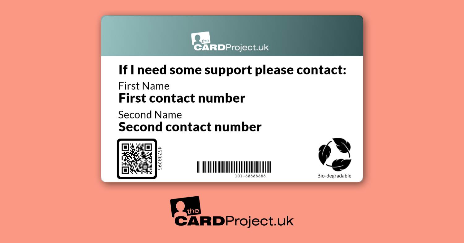 Schizophrenia Awareness Photo Medical ID Alert Card, Mental Health Emergency Card (REAR)